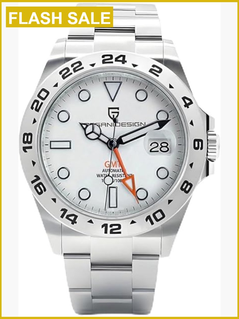 Automatic Mechanical Gmt Watch 42mm Stainless Steel Sapphire Glass Waterproof